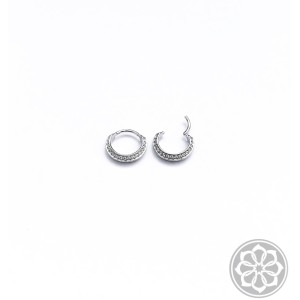 Piercing Clicker Duplo Saturno Zircônia Aço