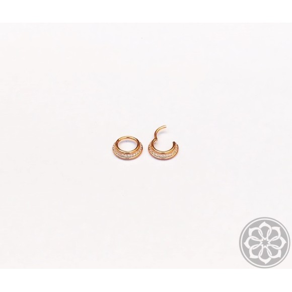 Piercing Clicker Saturno Rose Zircônia PVD