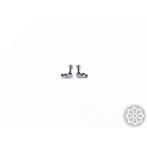 Piercing 3 Pedras Zircônia Titânio