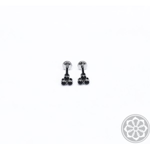 Piercing Labret Trinagle Triple Onix Titânio