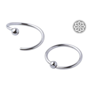 Argola Captive falso 8mm 12 Unidades em Aço Cirúrgico 316L