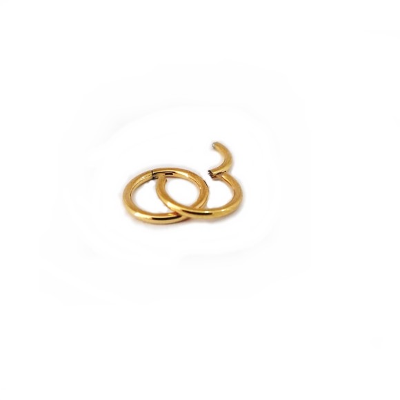 Piercing Argola Segmento 12mm em Aço PVD Gold 2 Unidades