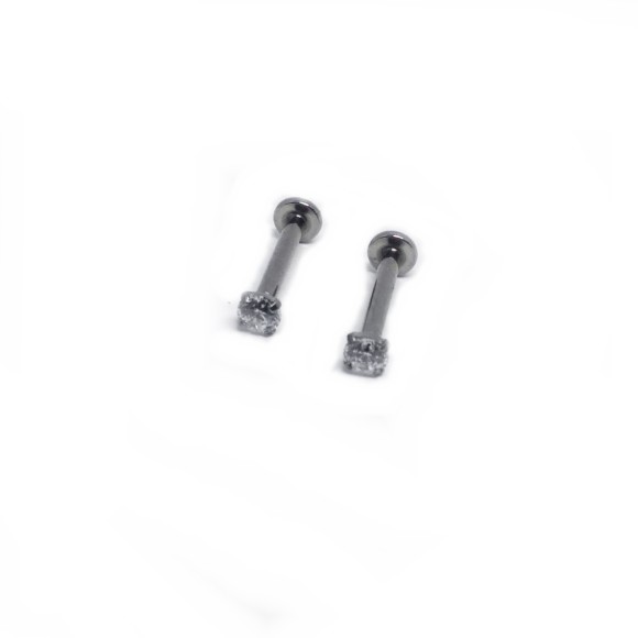 LABRET ZIRCÔNIA C/ GARRA PEDRA 3MM 1.2X8X3 - AÇO