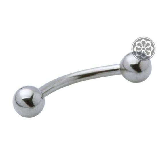 Piercing Microbell Curvo10mm 12 Unidades com Bolinha Grande em Aço